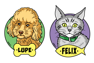 draw a cartoon portrait of your pet