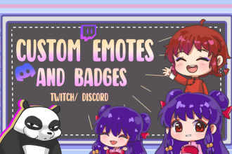 draw emotes twitch, badges and animated emotes for twitch, kick, discord