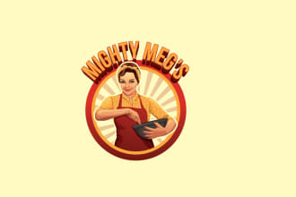 create retro logo for cake or bread mixes