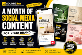create a month of ready to post social media content for your brand