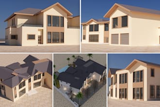design 3d front elevation, interior and exterior rendering
