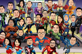 draw a superhero cartoon caricature from your photo