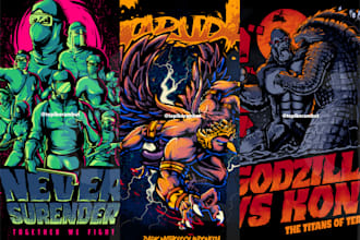 do t shirt design in cartoon illustrations