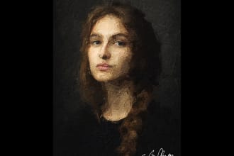 draw digital oil painting portrait