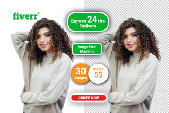 any photo retouching hair masking clipping path image 24 hours express delivery