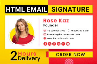 make modern HTML email signature for outlook, gmail, etc