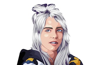 draw realistic cartoon vector portrait from your photo for 24 hours