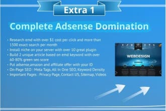 build google adsense websites with article, backlinks, SEO and rankings