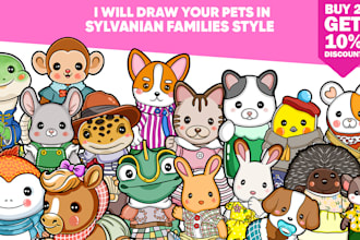 draw your pets in cute sylvanian families style
