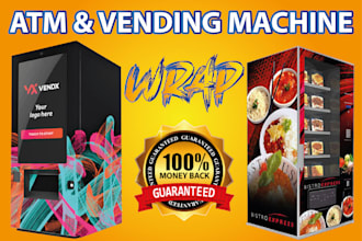 make creative vending machine wrap and atm machine designs in modern styles