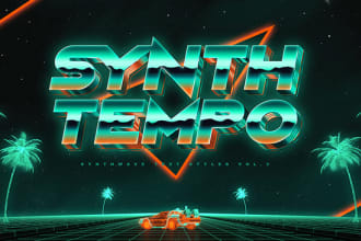 design vintage 80s synthwave retro style logo