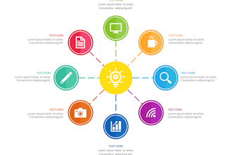 modern minimalist mind map, concept map, work flow design