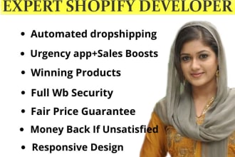 develop shopify website, shopify dropshipping store