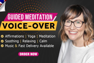 record calm, soothing, guided meditation, affirmations yoga