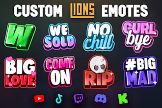 design custom text emotes for twitch, tiktok in 24 hours