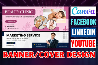 design youtube, linkedin, facebook cover image using canva