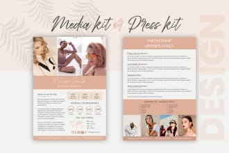 design a modern and professional one pager media or press kit