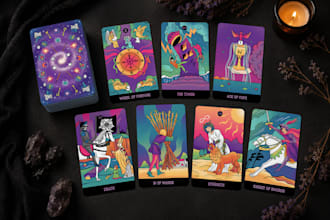 design and illustrate custom tarot and oracle cards