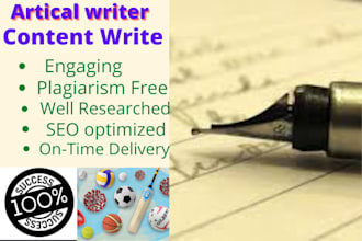 write SEO optimized articles and blog posts on sports, cricket, football, hockey