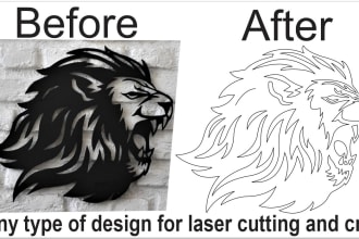 draw vectors for laser cutting and cnc router in 2 hours