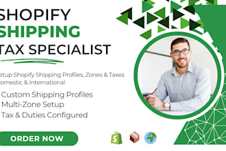 set up shopify shipping zones, profiles, and tax settings