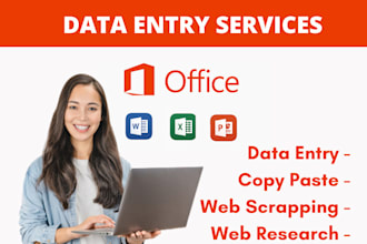 do any type of data entry in english