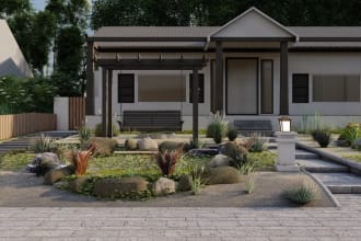 design your landscape garden with realistic render