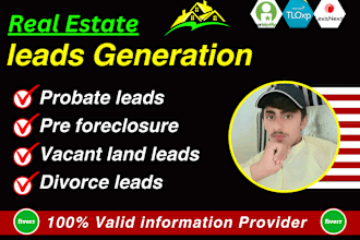 provide probate leads, pre foreclosure, vacant land, divorce leads, skip trace