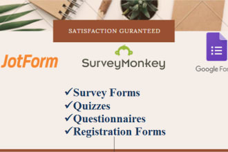 create quiz, questionnaire, survey, responsive online forms with analysis report