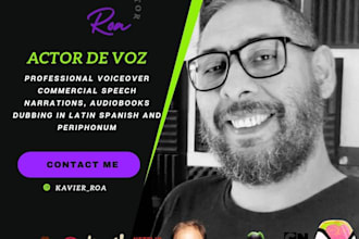 record high quality  in spanish voice over