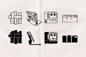make hand drawn custom icon set for website, apps etc