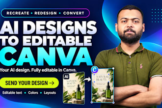 design, redesign, edit, or recreate any canva design, PDF design