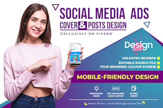 design amazing social media banner ads and posts