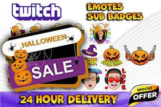 design twitch sub badges and twitch emotes