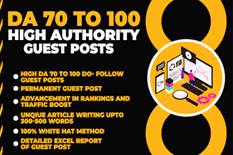 build da 70 to 100 high authority dofollow guest posts