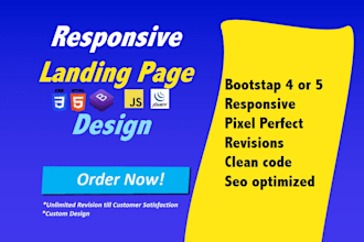 design modern html landing page