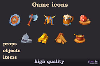 draw props and objects, items for your games