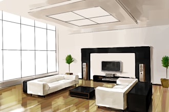 do architecture interior and exterior sketches