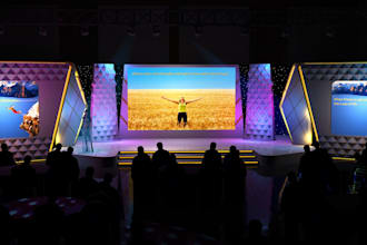 design your 3d event stage, virtual lobby, pre post product launch set