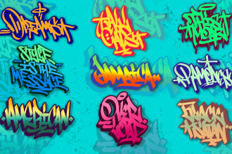 make design graffiti tagging style for your logo