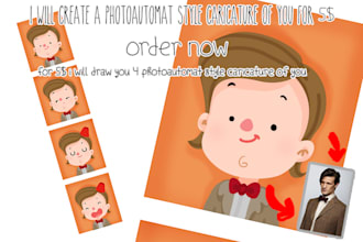 create a photoautomat style caricature of you
