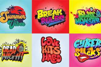 design custom hand lettering, typography, funky, graffiti, text, font logo