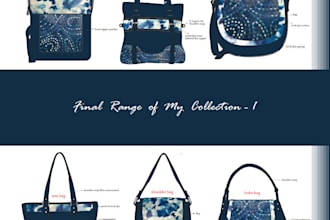 do concept based leather bags designing with technical drawings