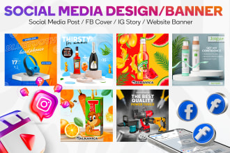 create social media design, post, banner ads