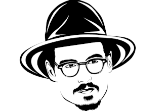 create black and white portrait line art