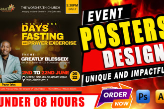 design unique and impactful church event flyers and posters in 8hrs