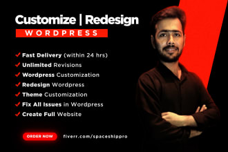 revamp, redesign, customize and fix issues wordpress website