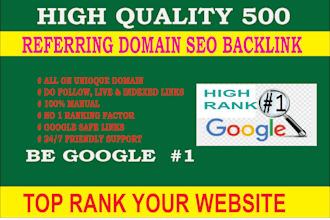 build high quality referring domains SEO backlinks for website ranking