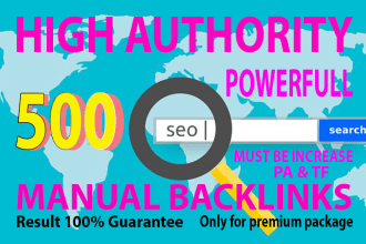 do 500 authority trusted white hat seo backlinks link building service