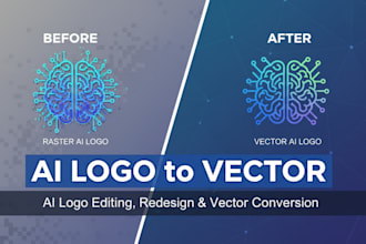 professional ai logo editing redesign and vector conversion